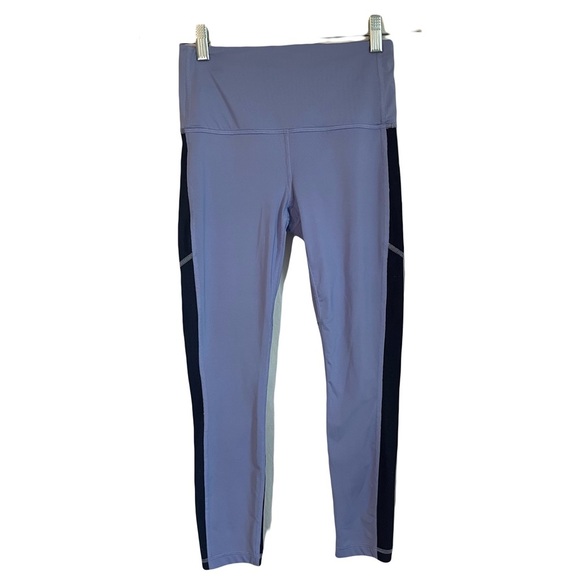 Athleta Cross Train 7/8 Paddle Leggings Womens Size XS Blue Colorblock Athletic - Picture 1 of 12